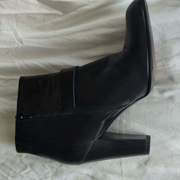 Cole Haan Black Leather Ankle Boots with Buckle - Picture 4 of 14